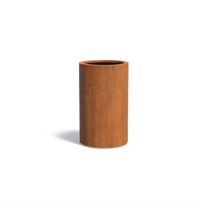 zuil plantenbak van cortenstaal rond 60cm doorsnee x 100cm hoog