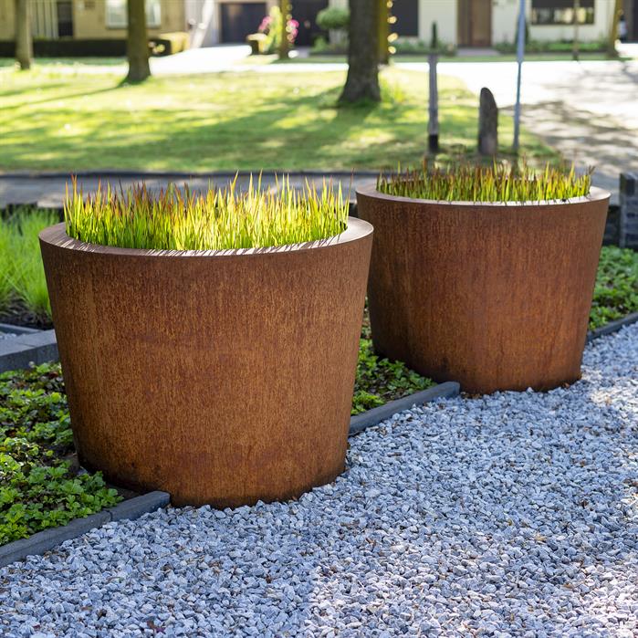 Conic ronde plantenbak cortenstaal