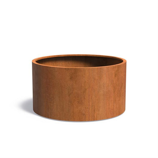 ronde cortenstalen plantenbak 150cm doorsnee en 80cm hoog